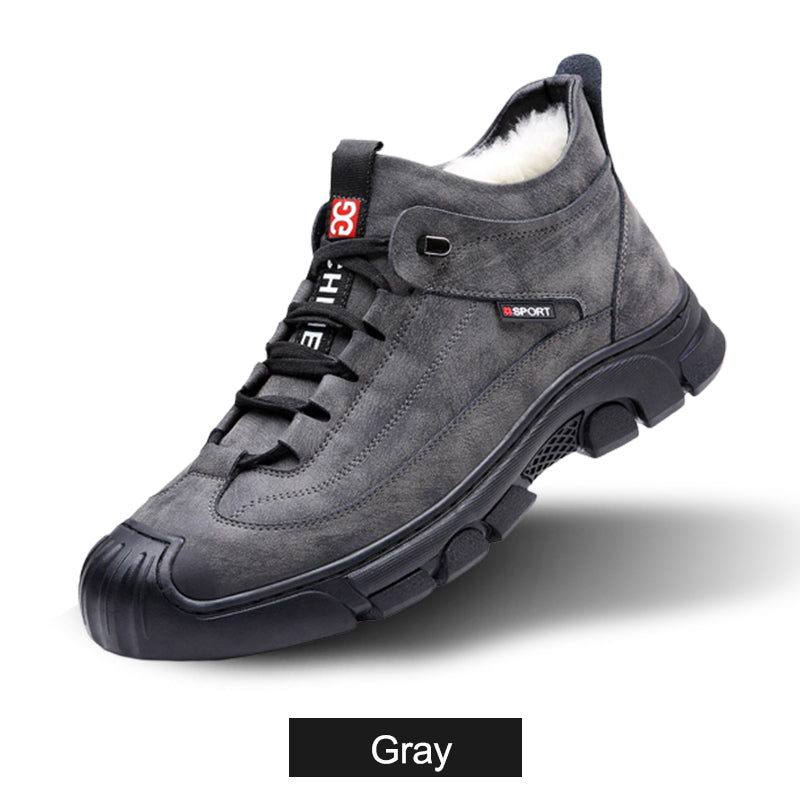 🎁Świetny zimowy prezent dla mężczyzn 🎁 Męskie skórzane buty sportowe z podszewką ze sztucznego futra