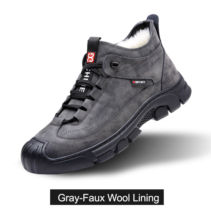 🎁Świetny zimowy prezent dla mężczyzn 🎁 Męskie skórzane buty sportowe z podszewką ze sztucznego futra