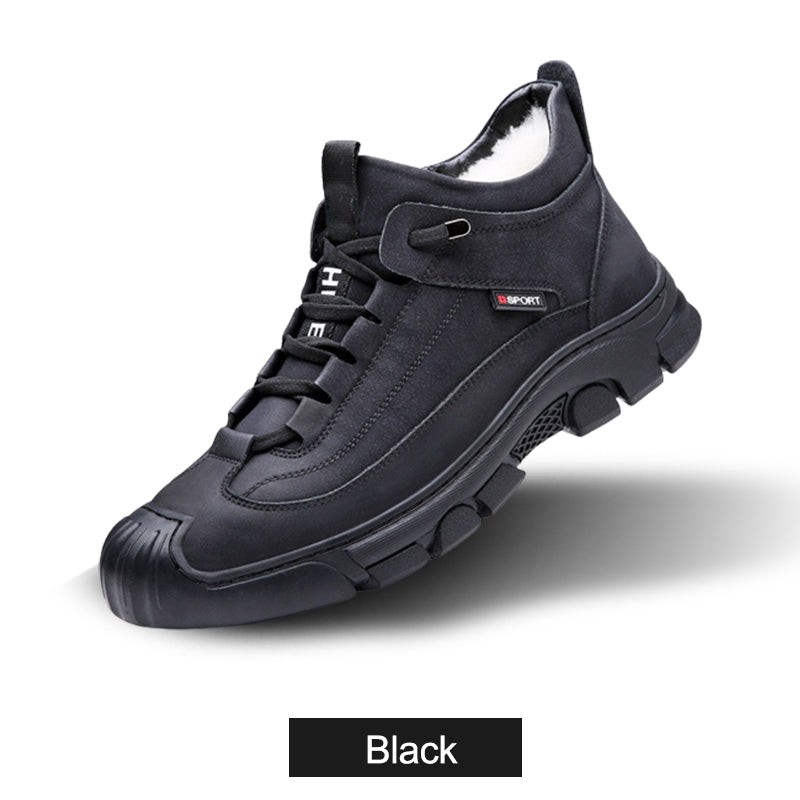 🎁Świetny zimowy prezent dla mężczyzn 🎁 Męskie skórzane buty sportowe z podszewką ze sztucznego futra
