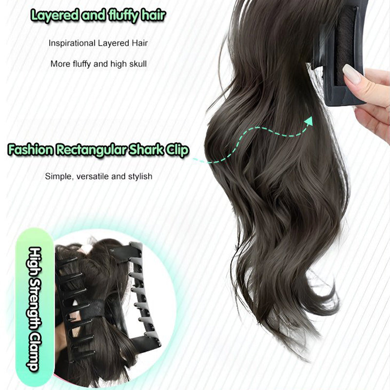 Wybór prezentu - Miękka naturalna peruka Shark Clip Half High Ponytail