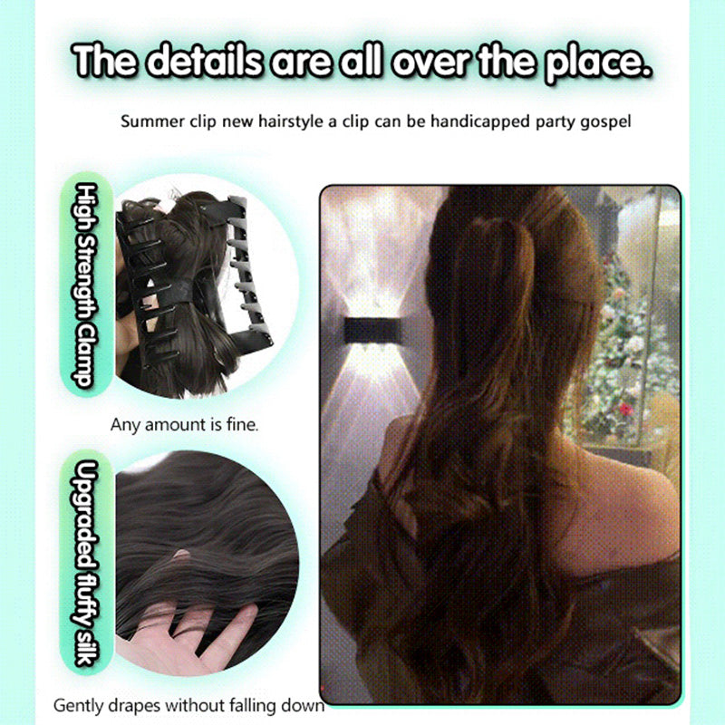 Wybór prezentu - Miękka naturalna peruka Shark Clip Half High Ponytail