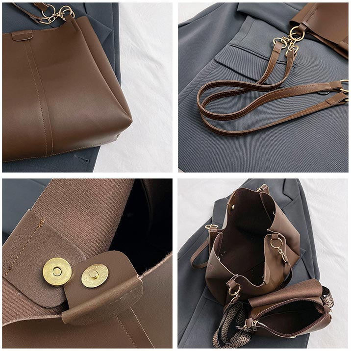 👜 Damska torba na ramię crossbody 2-częściowy zestaw