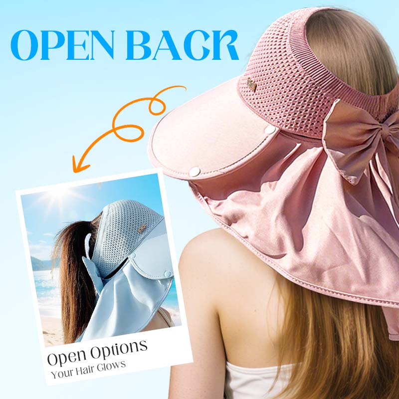 🌞Niezbędne akcesoria do ochrony przed słońcem latem 👒Kapelusz z szerokim rondem i odpinanym szalem na szyję