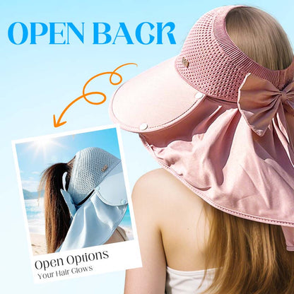 🌞Niezbędne akcesoria do ochrony przed słońcem latem 👒Kapelusz z szerokim rondem i odpinanym szalem na szyję