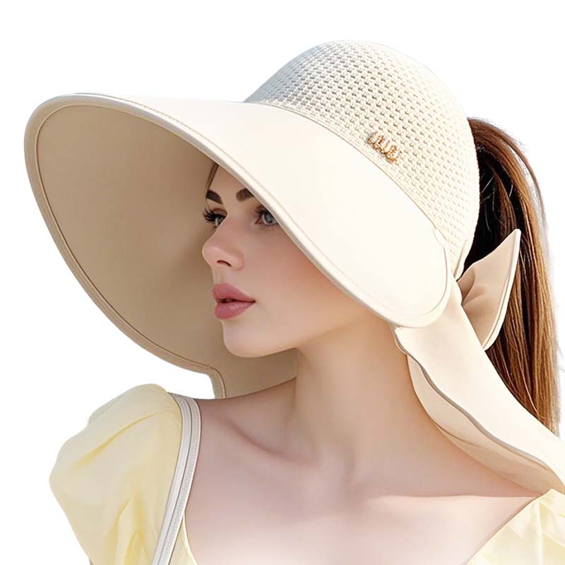 🌞Niezbędne akcesoria do ochrony przed słońcem latem 👒Kapelusz z szerokim rondem i odpinanym szalem na szyję