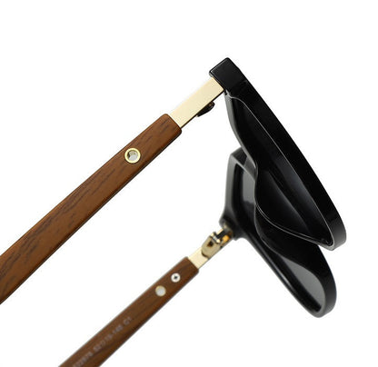 🛍️ Kwadratowe okulary przeciwsłoneczne Unisex - drewniane oprawki i soczewki polaryzacyjne w miejskim stylu 🏙️