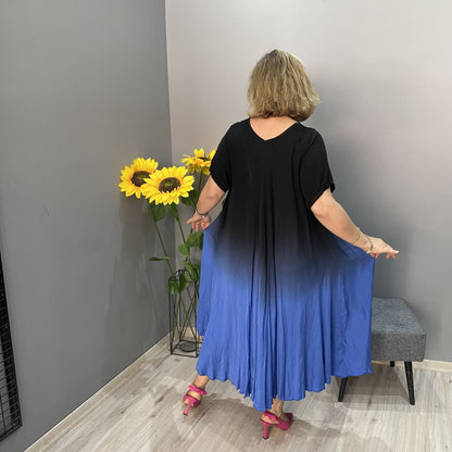 🌸Włoska długa spódnica w gradientowy wzór w kratę【M-4XL】