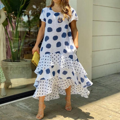 ✨2024 Sukienka Swing Maxi z nadrukiem w kropki👗