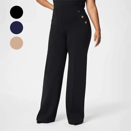 🙆‍♀️ Gorąca wyprzedaż 🔥 Damskie spodnie Plus Size z wysokim stanem i szerokimi nogawkami