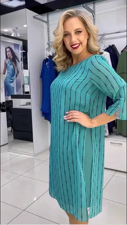 💝Modna sukienka z okrągłym dekoltem dla kobiet✨