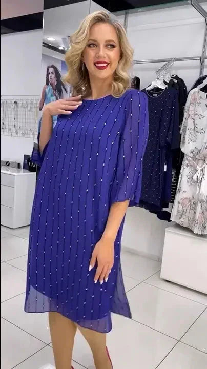 💝Modna sukienka z okrągłym dekoltem dla kobiet✨