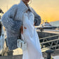 ✨ SWETER Z DZIANINY W JEDNOLITYM KOLORZE Z CEKINAMI