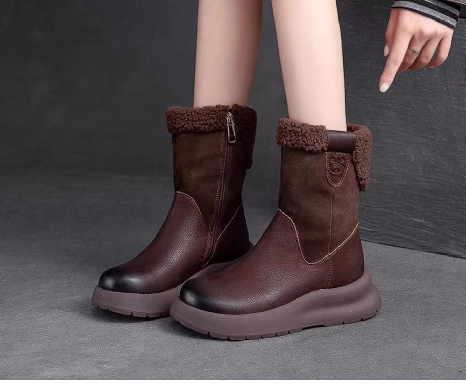 👢 MODNE DAMSKIE BOTKI ZAPINANE NA ZAMEK Z GRUBĄ PODSZEWKĄ