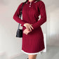 🎀 DAMSKI SWETER Z DZIANINY, 2-CZĘŚCIOWY ZESTAW Z KRÓTKĄ SPÓDNICZKĄ