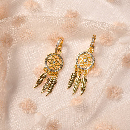 【💞IDEALNY PREZENT】 KOLCZYKI Z KRYSZTAŁOWYMI ZAWIESZKAMI DREAMCATCHER
