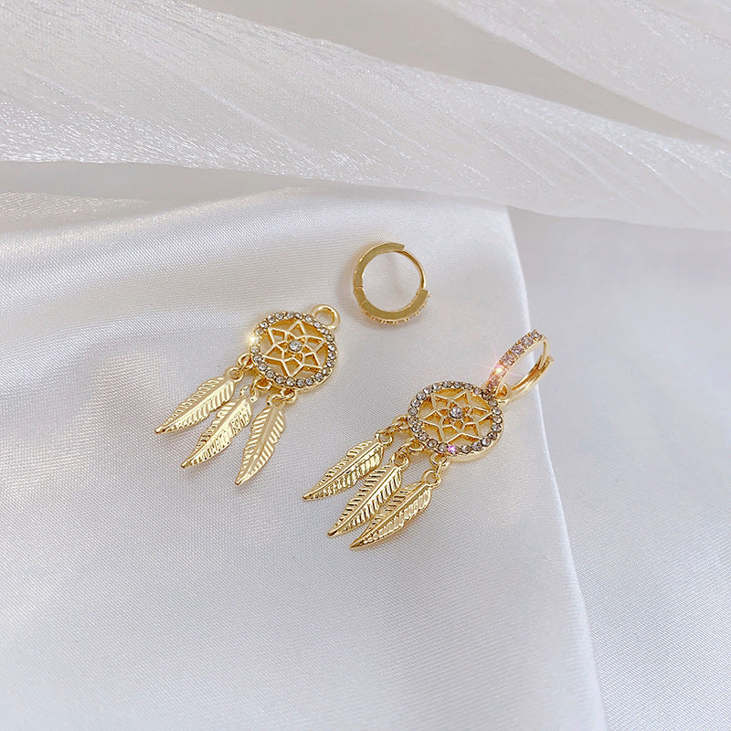 【💞IDEALNY PREZENT】 KOLCZYKI Z KRYSZTAŁOWYMI ZAWIESZKAMI DREAMCATCHER