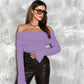 🎀 SWETER Z DŁUGIM RĘKAWEM I ODKRYTYMI RAMIONAMI【S-2XL】