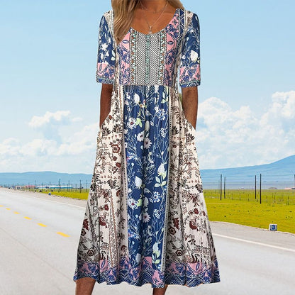 🌺2025 Eleganckie teksturowane sukienki Premium z nadrukiem w stylu boho