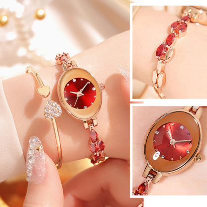 💝⌚ Damski zegarek z kolorową cyrkonią na bransolecie