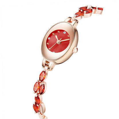 💝⌚ Damski zegarek z kolorową cyrkonią na bransolecie