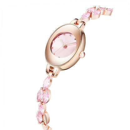 💝⌚ Damski zegarek z kolorową cyrkonią na bransolecie