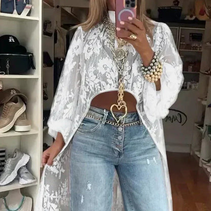 Elegancki seksowny koronkowy top