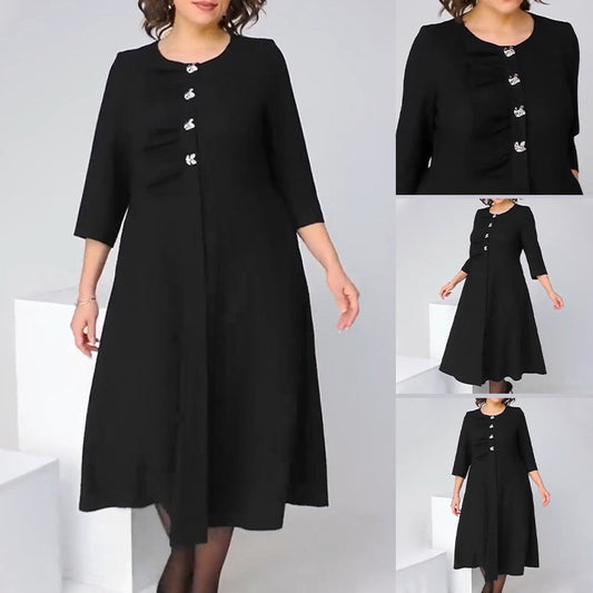 💕【S-4XL】 Czarna elegancka sukienka