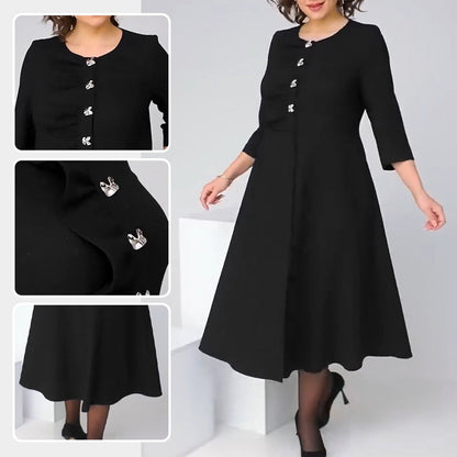 💕【S-4XL】 Czarna elegancka sukienka