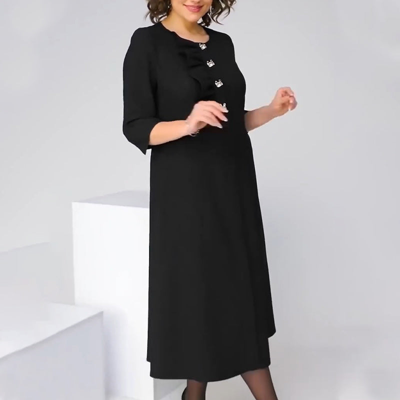 💕【S-4XL】 Czarna elegancka sukienka