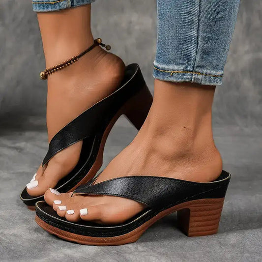 🌼Damskie letnie klapki na wysokim obcasie