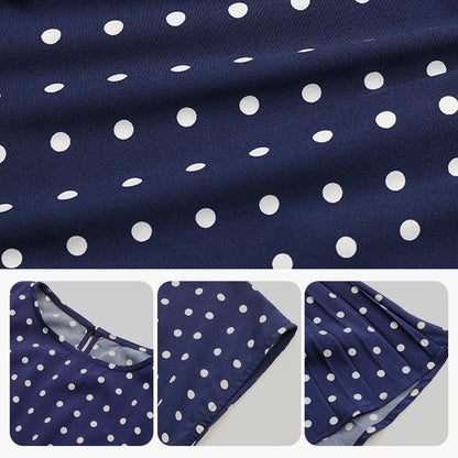 【S-2XL】Modny damski krawat w talii plisowana sukienka w kropki🌸
