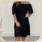 🔥👗Sukienka bez ramiączek z koronkowymi, ażurowymi wstawkami dla kobiet【S-4XL】