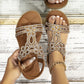 🌸【35-43】 Eleganckie płaskie sandały z kwiatowym wzorem