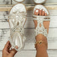 🌸【35-43】 Eleganckie płaskie sandały z kwiatowym wzorem