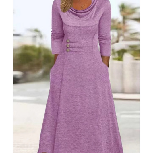 💖Damskie bawełniane sukienki w jednolitym kolorze ze sznurkiem👗