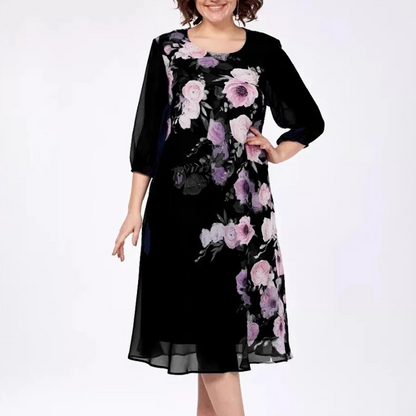 🌸Elegancka szyfonowa sukienka w kwiaty