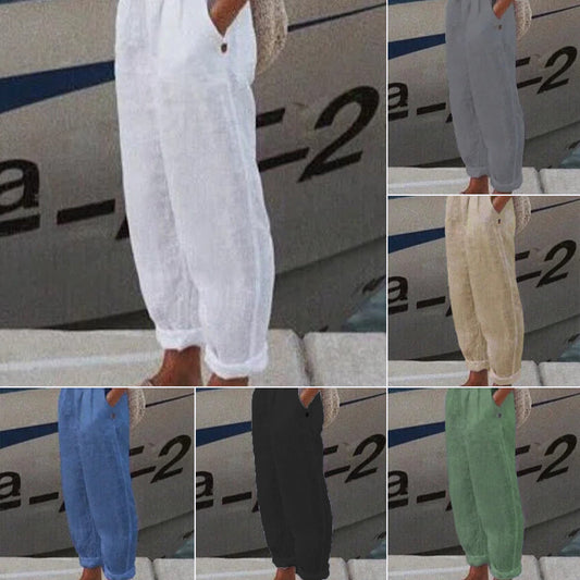✨【S-4XL】Oddychające Lniane Spodnie Casualowe