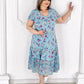 🌸【M-4XL】Plisowana sukienka w kwiaty