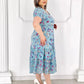 🌸【M-4XL】Plisowana sukienka w kwiaty