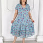 🌸【M-4XL】Plisowana sukienka w kwiaty