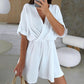 🌸【S-2XL】Body z szortami z dekoltem w serek dla kobiet