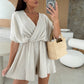 🌸【S-2XL】Body z szortami z dekoltem w serek dla kobiet