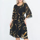 💥【LETNIE ZNIŻKI 30% ZNIŻKI】🌺Elegancka luźna sukienka midi z marszczonymi rękawami