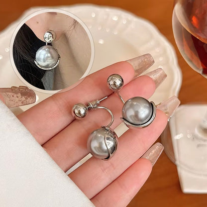 ✨Eleganckie kolczyki sztyfty z szarymi koralikami