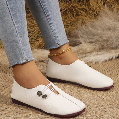 Nowe płaskie buty damskie z miękkiej skóry