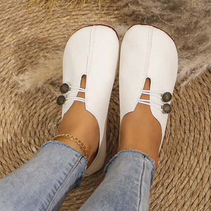 Nowe płaskie buty damskie z miękkiej skóry