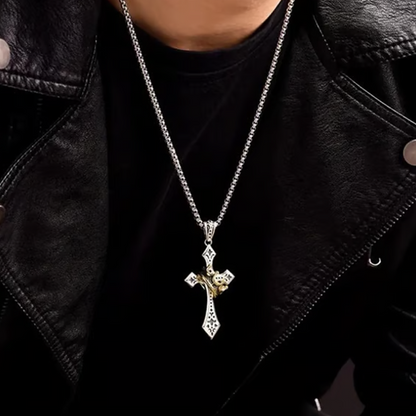 📿Naszyjnik z krzyżem w stylu vintage