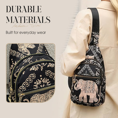 Torba crossbody z nadrukiem słonia w stylu boho