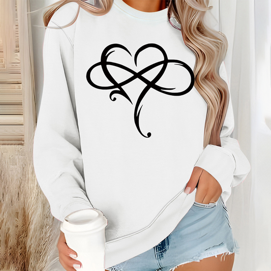 【S-XL】Bluza z okrągłym dekoltem i nadrukiem, z długim rękawem