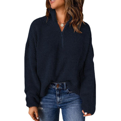 Damowy sweter oversize z wysokim kołnierzem